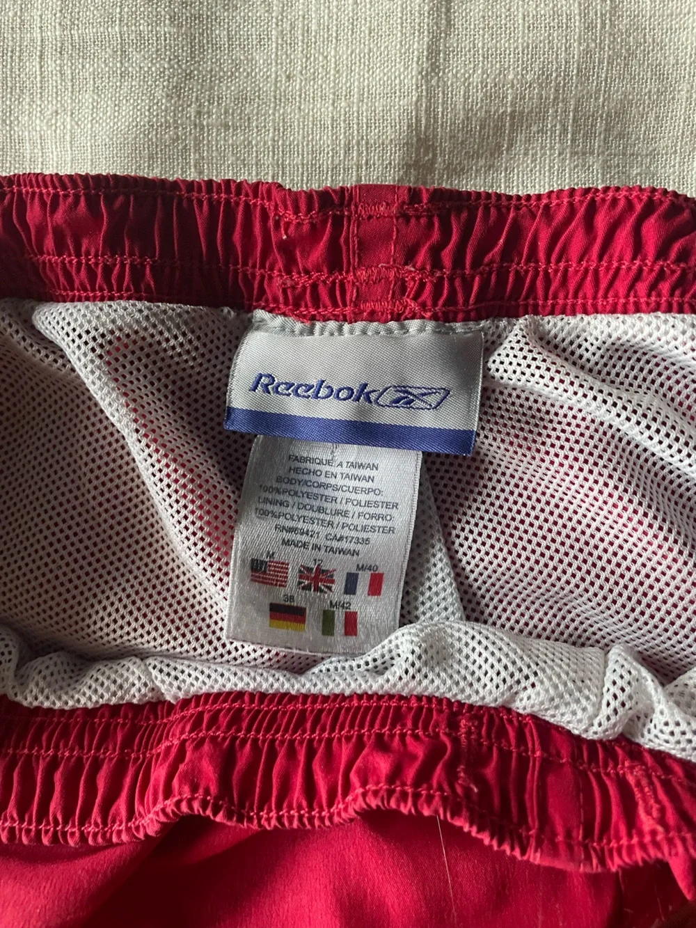 Vintage Red Reebok Track Shorts
